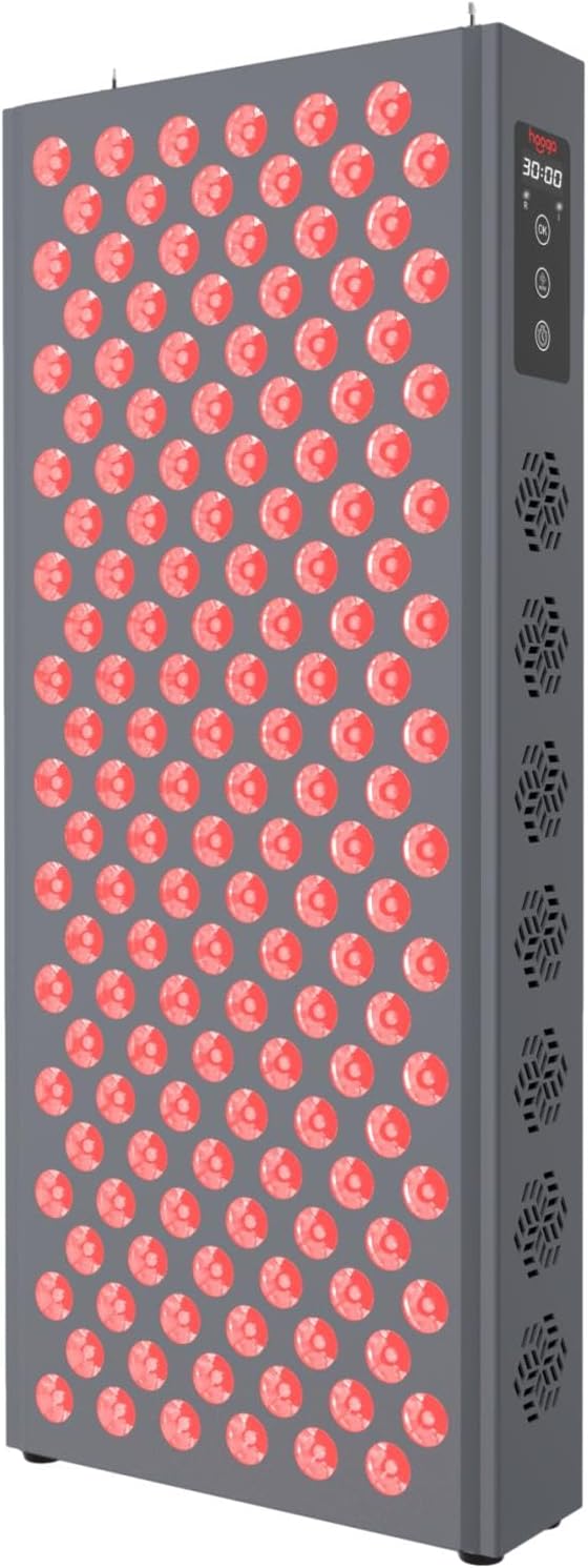 Hooga Red Light Therapy Panel Device – 660nm Red & 850nm Near Infrared Light Therapy, LED Light Therapy Lamp, 150 Dual Chip LEDs, Built in Timer – PRO750