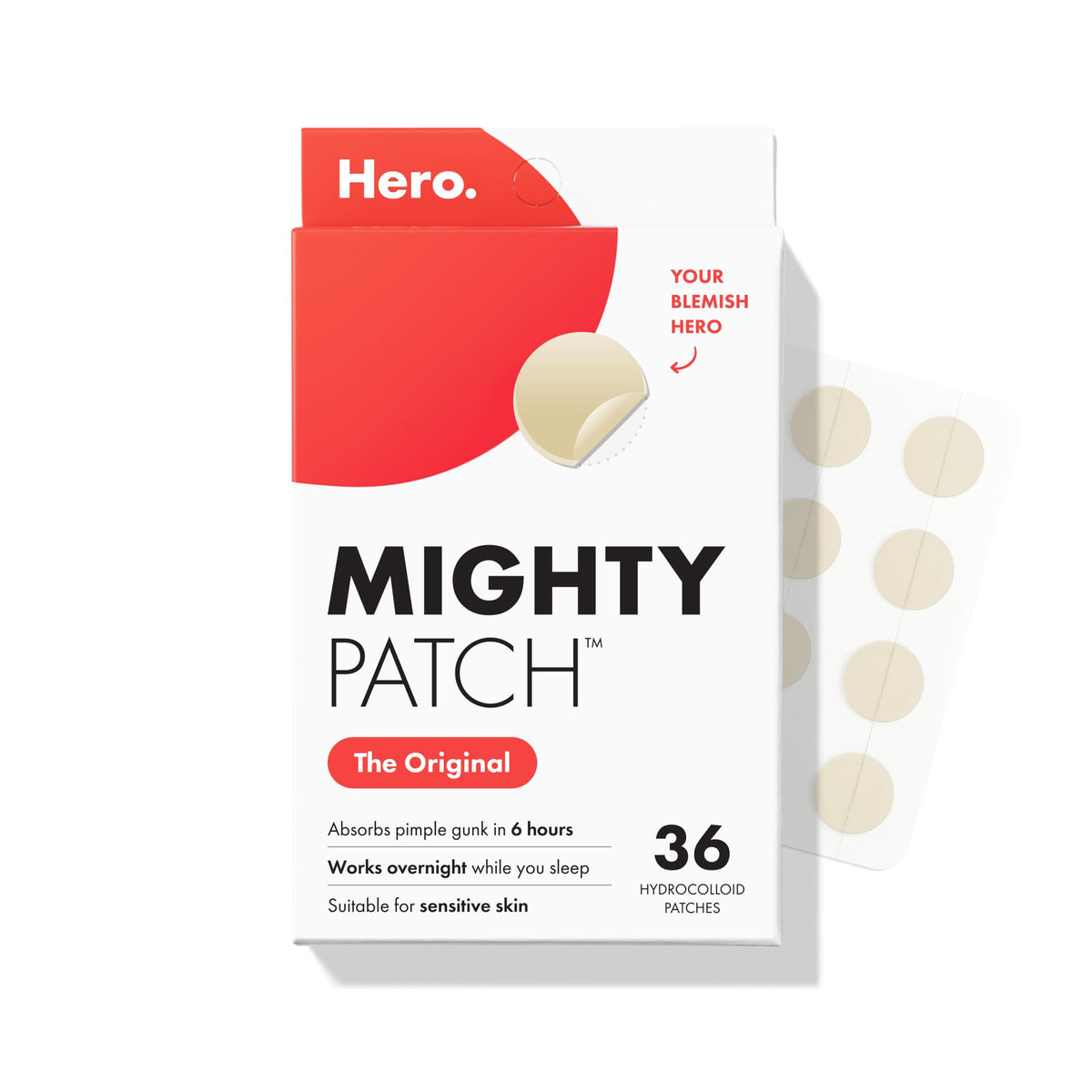 Mighty Patch Original Overnight Pimple Patches, 36 Count