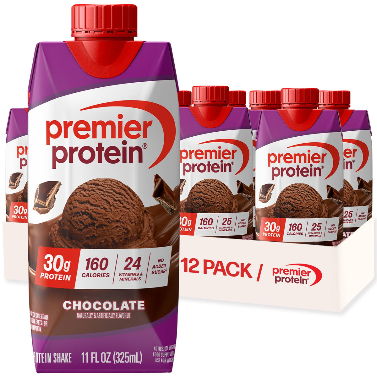 Premier Protein 30g Protein Shake – Chocolate, 12 Pack