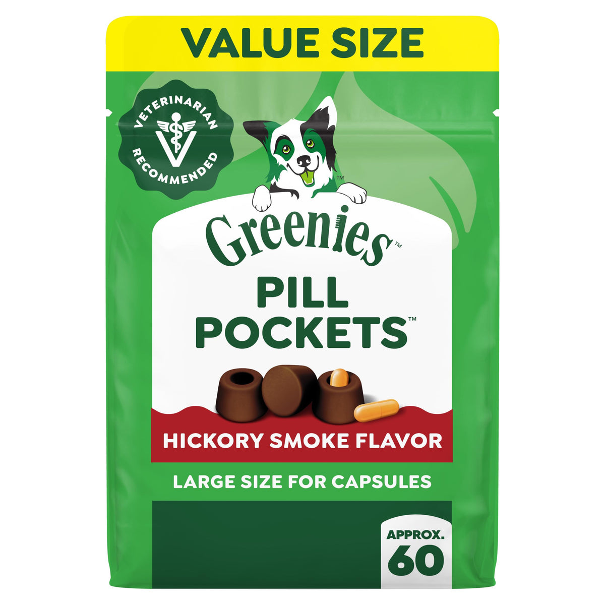 Greenies Pill Pockets for Dogs – Hickory Smoke, Large, 15.8 oz
