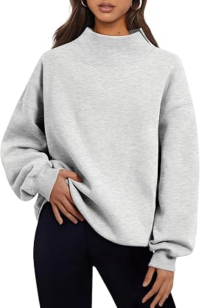 Trendy Queen Women's Mock Neck Oversized Sweatshirt