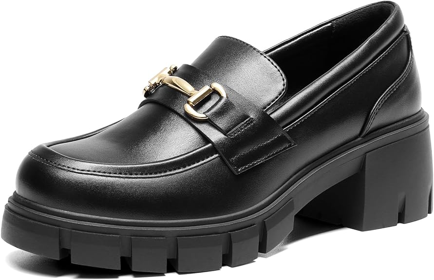 DREAM PAIRS Women's Platform Chunky Loafers