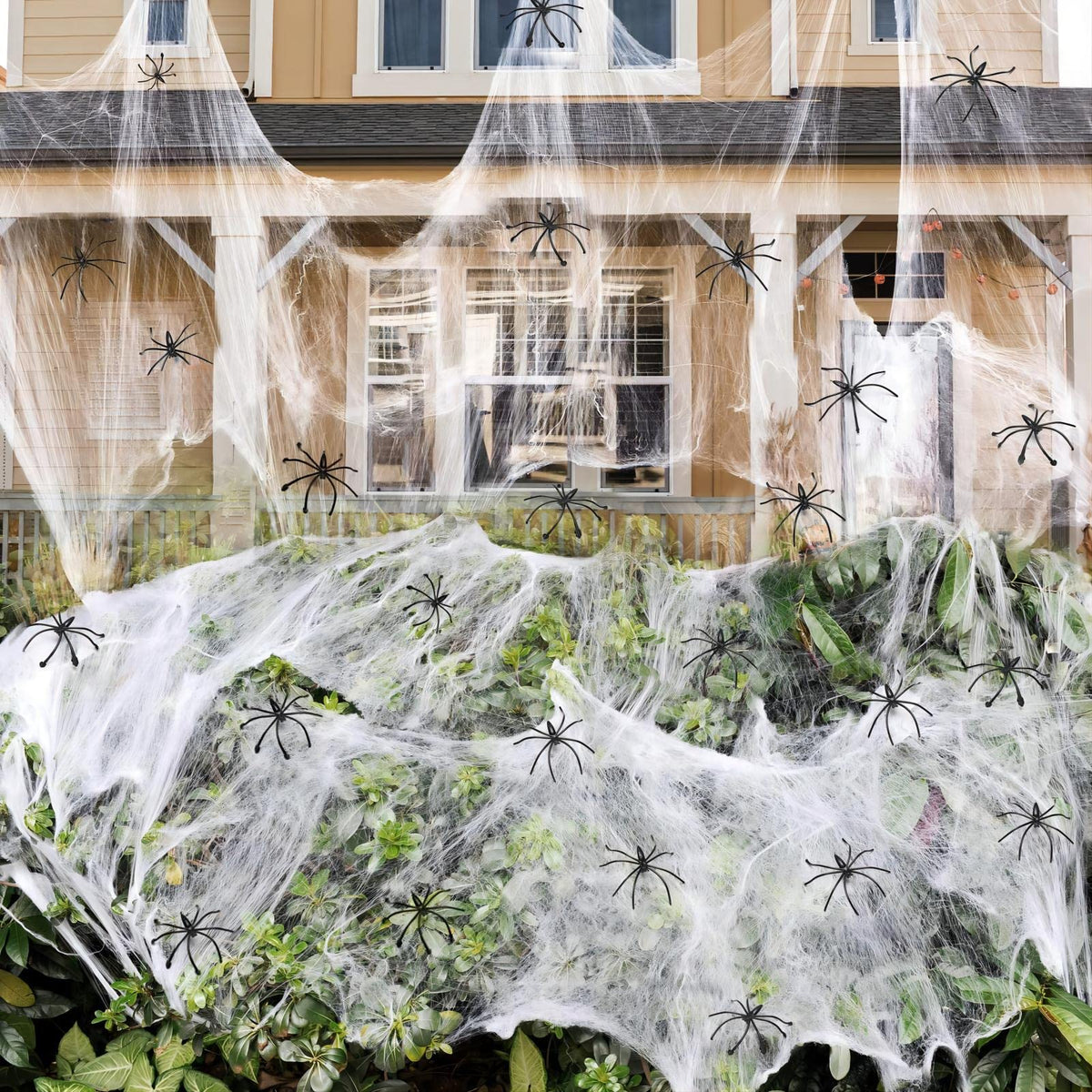 ZPISF Halloween Spider Webs with 150 Fake Spiders – Covers 1400 sq ft