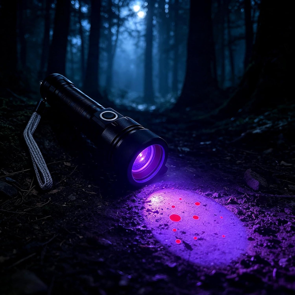 Blood Tracker Flashlight, Rechargeable Blood Light for Tracking Deer, Waterproof Zoomable Deer Tracking Light for Night Hunting, USB-C Rechargeable Blood Trail Finder