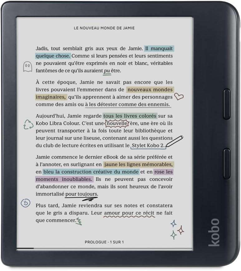Black Kobo Libra Colour e-reader