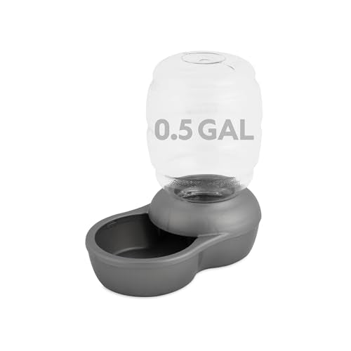 Petmate Replendish Gravity Waterer – 0.5 Gallon, Silver